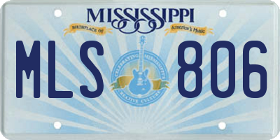 MS license plate MLS806