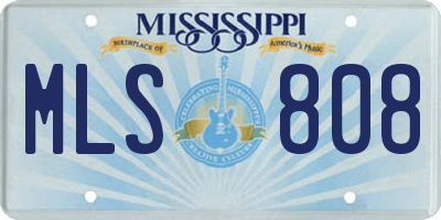 MS license plate MLS808