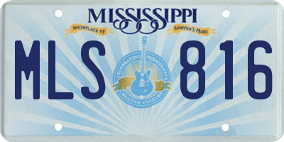MS license plate MLS816