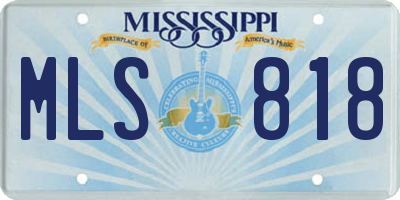MS license plate MLS818