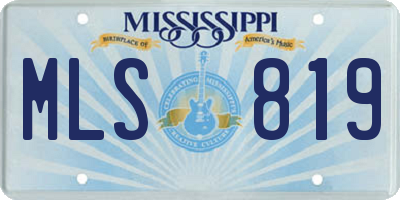 MS license plate MLS819