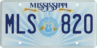 MS license plate MLS820