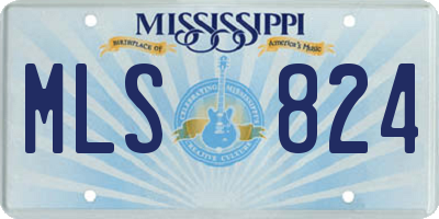 MS license plate MLS824