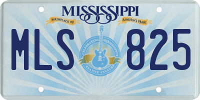 MS license plate MLS825