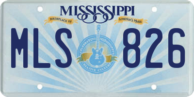 MS license plate MLS826