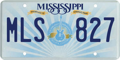 MS license plate MLS827