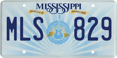 MS license plate MLS829