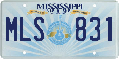 MS license plate MLS831