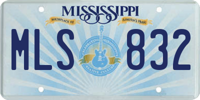 MS license plate MLS832