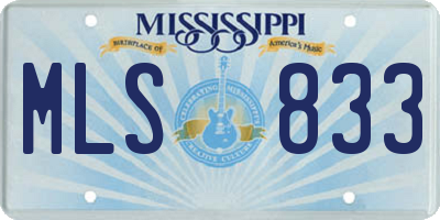 MS license plate MLS833