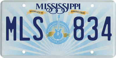 MS license plate MLS834