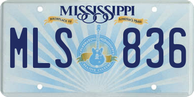 MS license plate MLS836