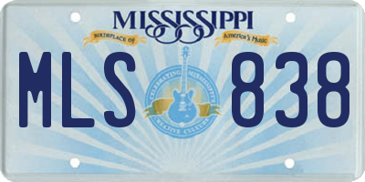 MS license plate MLS838