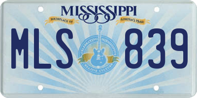 MS license plate MLS839