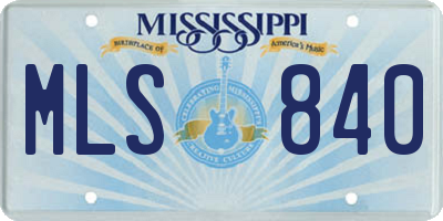 MS license plate MLS840