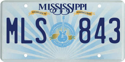 MS license plate MLS843