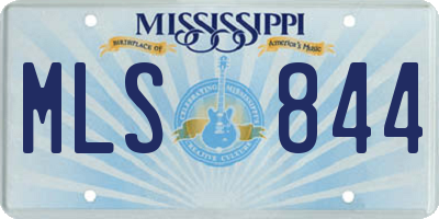 MS license plate MLS844