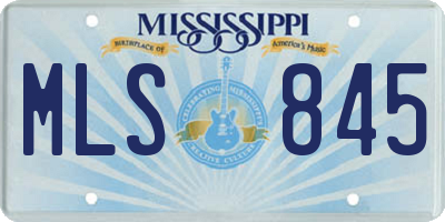MS license plate MLS845
