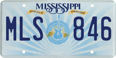 MS license plate MLS846