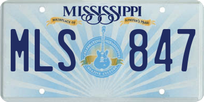 MS license plate MLS847