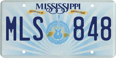 MS license plate MLS848