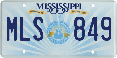 MS license plate MLS849