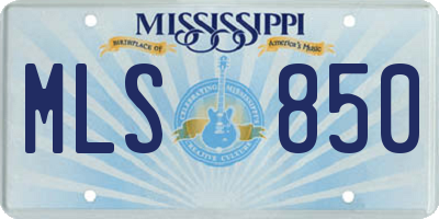 MS license plate MLS850