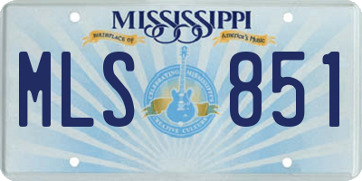 MS license plate MLS851