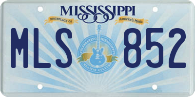 MS license plate MLS852