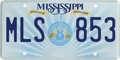 MS license plate MLS853