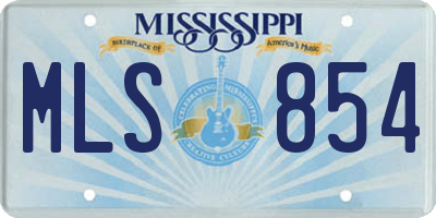 MS license plate MLS854