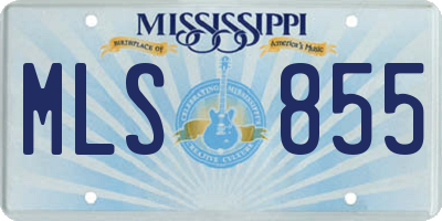 MS license plate MLS855