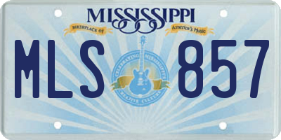 MS license plate MLS857