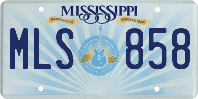MS license plate MLS858