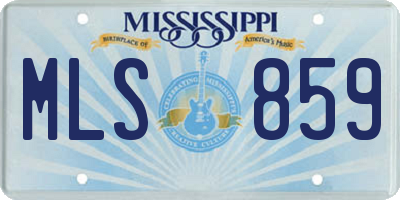 MS license plate MLS859