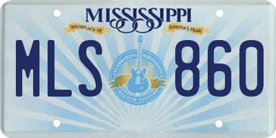 MS license plate MLS860