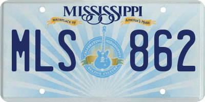 MS license plate MLS862