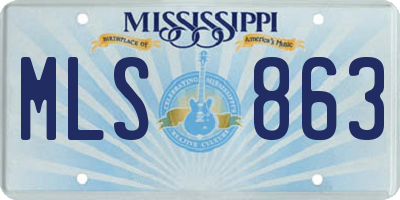 MS license plate MLS863