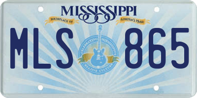 MS license plate MLS865