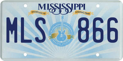 MS license plate MLS866