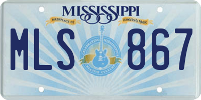 MS license plate MLS867