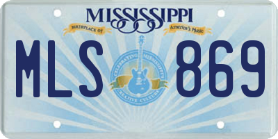 MS license plate MLS869