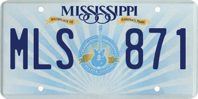 MS license plate MLS871