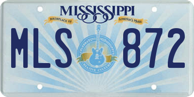 MS license plate MLS872