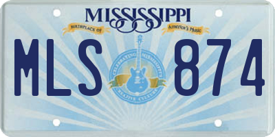 MS license plate MLS874