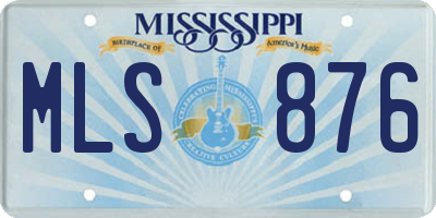 MS license plate MLS876
