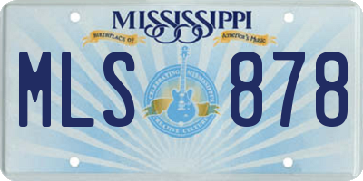 MS license plate MLS878