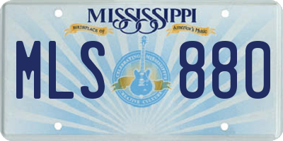 MS license plate MLS880
