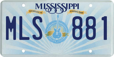 MS license plate MLS881