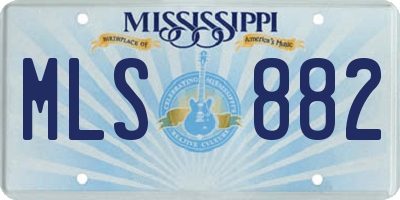 MS license plate MLS882
